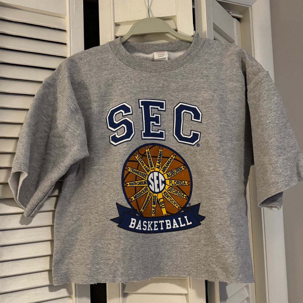 Hanes Gray Sec Basketball Cutoff Sweatshirt